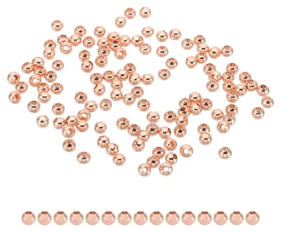 3 mm Abstandskugeln, 100 Stück, Messing, Roségold, für DIY-Schmuck
