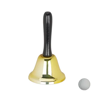 Produktbild von relaxdays 1 x Tischglocke Handglocke gold