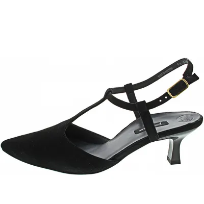 Produktbild von Paul Green Peeptoes & Slingpumps 6064-003, Rauleder, Schwarz, Damen