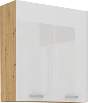 Obrázek produktu pro Vysoká horní skříňka ADARA - šířka 80 cm, bílá / dub artisan