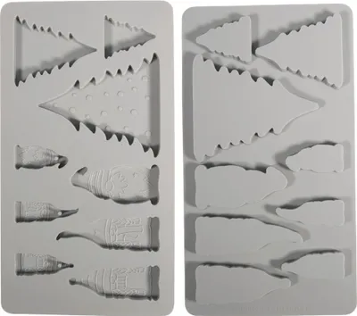 Produktbild von Rayher Silikon Gießform Wichtelfamilie, 14,5x26x1cm, 9 Formen, Box 1Stück