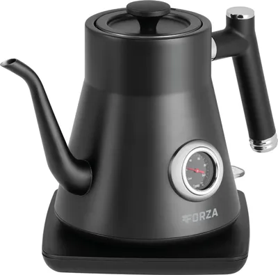 Zdjęcie produktu dla ECG Forza 5000 Pour over Nero | czajnik | Objętość 0,8 litra | Wbudowany termometr | 1200W | Matowy czarny |