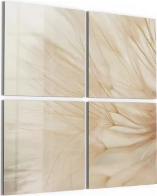 Produktbild von DEQORI Glasbild Echtglas 4x50x50 cm 'Zarte Natur' Wandbilder XXL groß
