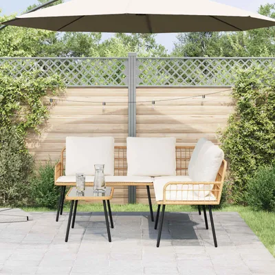 Image de Maison Exclusive - Ensemble de canapé de jardin 2 pcs Naturel polyrotin
