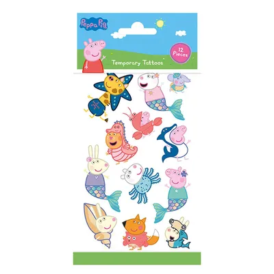 Produktbild von Temporre Tattoos Peppa Pig Mrchen Geburtstagsfest 12Stk.