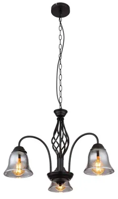 Produktbild von Pendelleuchte, Metall, Schwarz-matt, Glas Rauchfarbe, D 55,5 cm