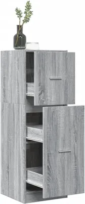 Produktbild von Apothekerschrank in Grau Sonoma, 40 x 41 x 118 cm aus Holzwerkstoff