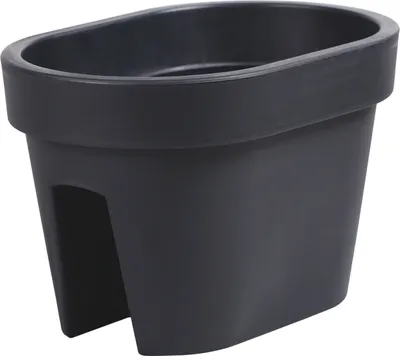 Produktbild von Balkonkiste Blumenkasten Geländerkasten Balkonkasten Geländertopf 39,5 cm | 12,3 L anthrazit Balkon-Blumenkasten oval