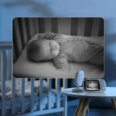 Obrázok produktu pre Detská chůvička Stazer ABM600 s kamerou, 3,5-palcovým displejom, nočným videním a monitorovaním teploty, biela