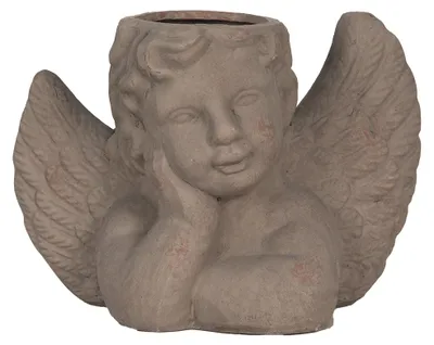 Produktbild von Clayre & Eef Innenblumentopf Engel 23x13x17 cm Grau Stein