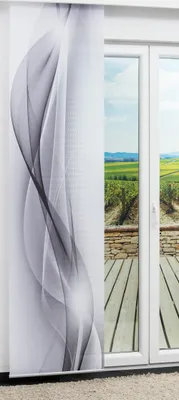 Produktbild von Lysel Schiebegardine Abstraktia in Grau, in der Größe (BxH) 60cm x 245cm