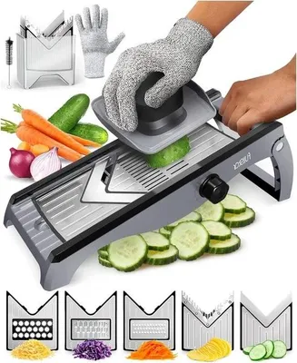Produktbild von Mandoline aus Edelstahl mit einstellbarer Schnittstärke – FullStar Premium