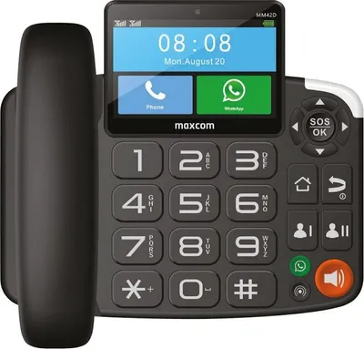 Produktbild von Maxcom Comfort MM42D SE – 4G-fähiges Tischtelefon mit großem Touchscreen und WhatsApp-Unterstützung