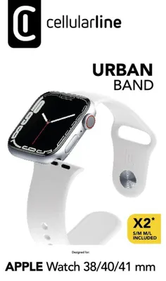 Produktbild von Cellularline Urban Band - Apple Watch 38/40/41/42 (Series 10/11) mm, Band, Smartwatch, Weiß, Apple, Watch 38/40 mm, Silikon