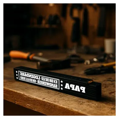 Produktbild von Personalisierter 2 Meter Zollstock für Handwerker, mit Namen und Spruch (schwarz)
