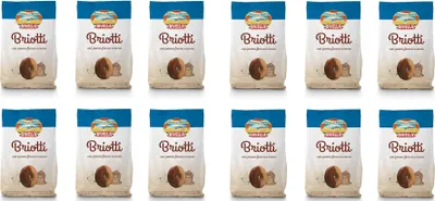 Produktbild von 12x Divella Briotti Shortbread Kekse mit frischer Sahne und Kakao 400g biscuits cookies Italienische Kekse
