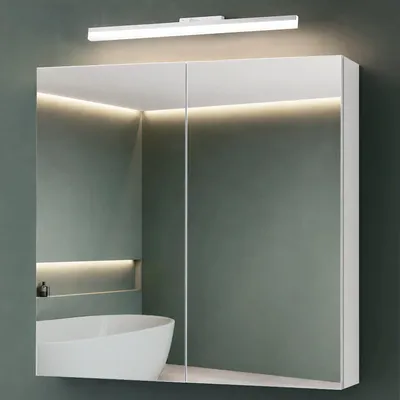 Produktbild von Mai & Mai Spiegelschrank Bad mit Beleuchtung Badschrank mit Spiegellampe BxTxH 80x15x70cm Spiegelleuchte 180° Drehbar LED Badlampe 60cm