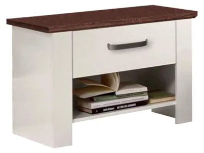 Produktbild von Nachttisch Castell Nachtschrank 58x48x41cm weiß schlammeiche Landhaus-Stil