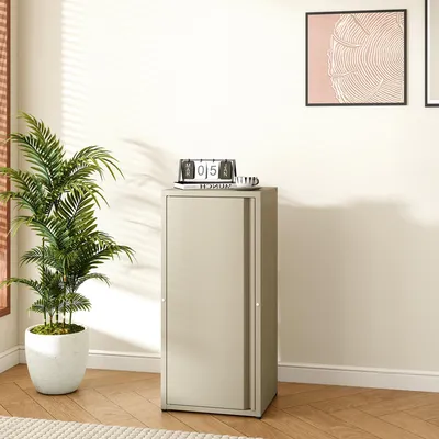 Produktbild von Metallschrank ’Burlöv’ mit 1 Tür und 2 Ablagen Stahl 88 x 40 x 35 cm Kamelfarben