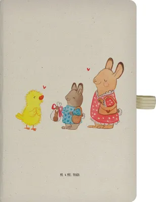 Produktbild von Mr. & Mrs. Panda Kladde Ostern Geschenke - Transparent - Geschenk, Ostereier, Küken, notizbuch, Hase, Frühling, Ostergrüße, Tagebuch, Journal, Reisetagebuch, Adressbuch