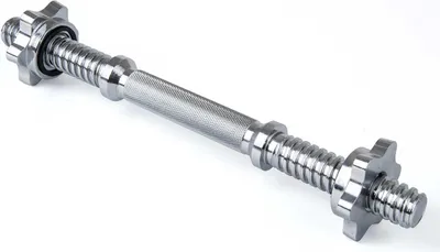 Produktbild von Kurzhantelstange 35 cm mit Schraubverschlüssen – ENERO FIT, Ø 25,4 mm, rutschfester Griff, robuste Stahlstange für Krafttraining, Fitness und Reha