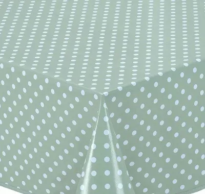 Immagine prodotto di Tovaglia rettangolare in tessuto lavabile, 140 x 200 cm, a pois piccoli, verde