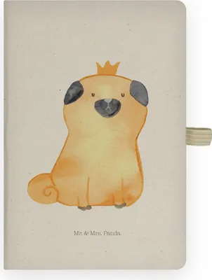 Produktbild von Mr. & Mrs. Panda a4 notizbuch Mops Krone - Transparent - Geschenk, Sprüche, Journal, Hund, Kladde, Notizheft, Lustig, skizzenbuch, Tagebuch, Königlich