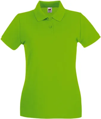 Produktbild von Fruit of the Loom Damen T-Shirt Polohemd kurzarm Poloshirt Polo Shirt, Größe:L (14), Farbe:Lime Green