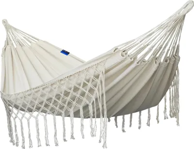 Produktbild von Potenza Outdoor Medelin Hängematte 230x 160 cm, Belastbarkeit bis 200 kg I Boho Doppelhängematte XXL