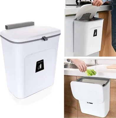 Immagine prodotto di Contenitore per rifiuti da cucina da 9 litri con coperchio