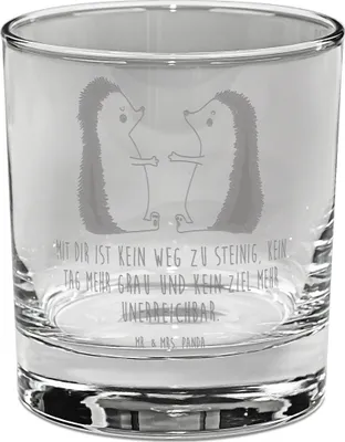 Produktbild von Mr. & Mrs. Panda Whiskyglas Igel Liebe - Transparent - Geschenk, Tumbler, Freundin, Whiskey, Hochzeitstag, Hochzeit, Partner, Bourbon Glas, Whisky, Freund