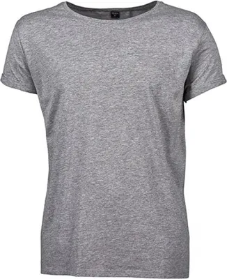 Produktbild von Tee Jays 5062 | Herren Roll-Up Tee / 100 % ringgesponnene gekämmte Baumwolle - Farbe: Heather Grey - Größe: M