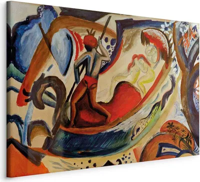 Produktbild von Wandbilder Macke Nackte Mädchen 120x80 cm 1 tlg – Bilder Wohnzimmer, Moderne Leinwandbilder, Leinwanddruck, Wanddeko Schlafzimmer l-F-13969-b-a