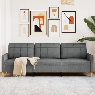 Productafbeelding van Maison Exclusive - Driezitsbank, donkergrijs, 210 cm, gestoffeerd