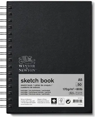 Productafbeelding van Sketsboek WINSOR & NEWTON, spiraalgebonden, A5, 50 bladzijden