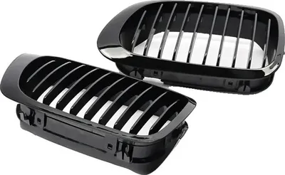 Produktbild von Frontstoßstangen-Grill, langlebiges ABS-Kunststoff, direkter Ersatz, glänzendes Schwarz