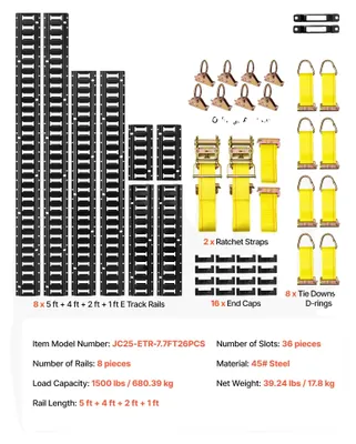 Image de Kit d'arrimage, 8 rails, capacité de charge de 1 500 lb, 1 500 lb