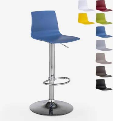 Image de Tabouret design mat réglable en hauteur Grand Soleil Imola Matt Bar de cuisine - Bleu