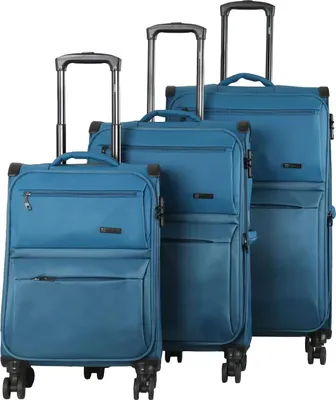 Produktbild von TheTrueC 4-Rad Trolley 3er Set S/M/L Superlight Madrid 99-gemischt Farbsortierung: blau-60