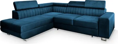 Produktbild von Masseno Ecksofa NOLA L-S mit Schlaffunktion L-Form, Sofa mit Bettkasten, Wohnzimmersofa, Couch, Soffa, Bettsofa, Couchgarnitur- Blau, MONOLITH 77
