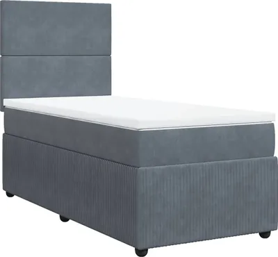 Produktbild von vidaXL Boxspringbett mit Matratze Dunkelgrau 100x200 cm Samt