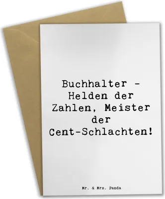 Produktbild von Mr. & Mrs. Panda Glückwunschkarte Spruch Buchhalter Helden - Weiß - Geschenk, Beruf, Geschenke mit Herz, Rechnungswesen, Zahlen, Finanzen, Berufsliebe, hochzeitskarten
