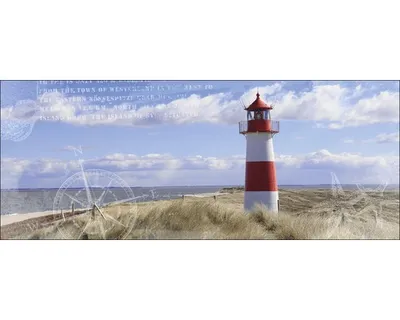 Produktbild von Glasbild Wanddekoration Seeblick I maritim 80x30 cm im Querformat