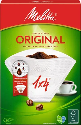 Produktbild von Melitta Aroma Filtertüten "1x4" naturbraun 80 Stück