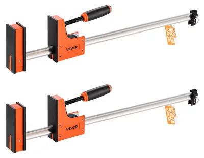 Obrázok produktu pre VEVOR Upínacie svorky na drevo 2 ks. Otvor 60,96 cm, sada paralelných svoriek, F-svorka s nosnosťou 680 kg, hĺbka 98,4 mm, plast a uhlíková oceľ, spracovanie kovov Oranžová