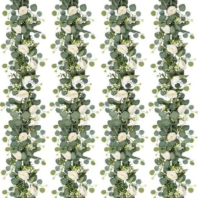 Productafbeelding van Famanu bloemengordel set - Wit, realistisch uiterlijk, 2 stuks
