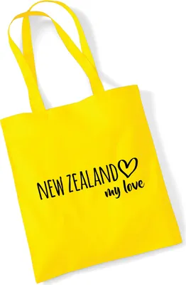 Produktbild von Huuraa Jutebeutel New Zealand my love 10 Liter Yellow Baumwolle Tasche Geschenkidee