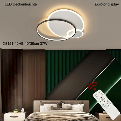 Produktbild von LED Deckenleuchte X8151-40cm 37W mit Fernbedienung Lichtfarbe/ Helligkeit einstellbar dimmbar schwarz lackierte Metallrahmen