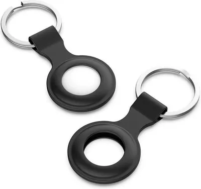 Productafbeelding van Jumada – Premium siliconen sleutelhanger voor Apple AirTag, geschikt voor de Apple AirTag – hoesje – zwart