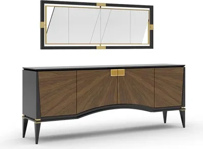 Produktbild von Luxus Set Esszimmer Sideboard mit Spiegel Design Modern Möbel Neu